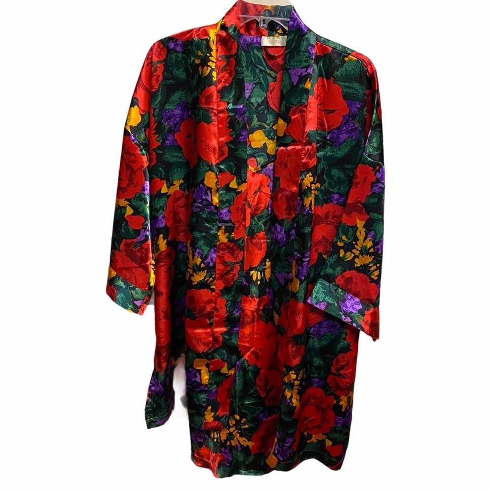 Vintage 80’s Victoria Secret Gold Label Floral Robe Set Medium